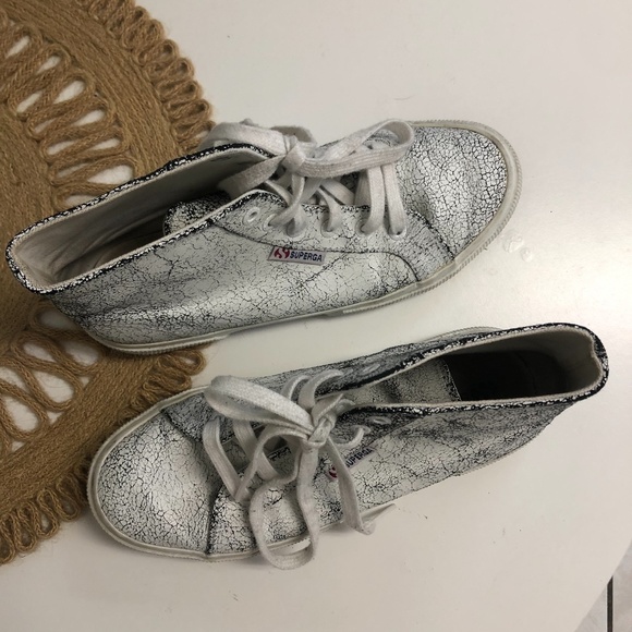 Cracked leather hightop supergas shoes size 7.5 - Picture 6 of 13
